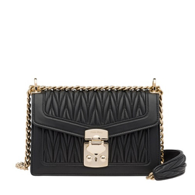 MiuMiu 2019 Chain Shoulder Cross Bag,22cm - 미우미우 2019 체인 숄더 크로스백,5BD083 , MIUB0103 , 22cm,블랙