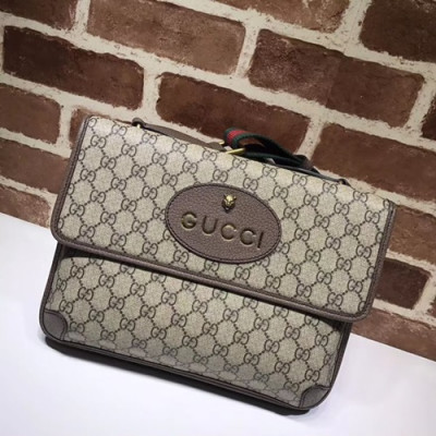 Gucci 2019 GG Supreme Messenger Shoulder Bag,30CM - 구찌 2019 GG 슈프림 남성용 메신저 숄더백 495654,GUB0597,30CM,브라운