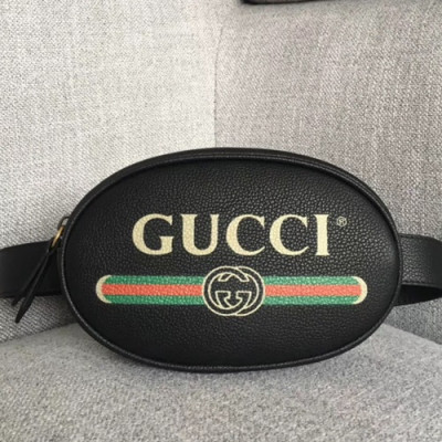Gucci 2019 Logo Leather Belt Bag,18CM - 구찌 2019 로고 레더 벨트백 ,GUB0645,18CM,블랙