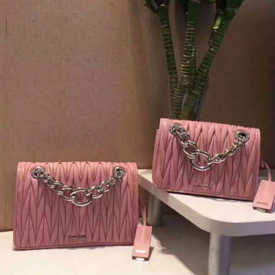 MiuMiu 2019 Matelasse Chain Shoulder Bag,20.5 / 25.5cm - 미우미우 2019 마틀라세 체인 숄더백,5BD016 / 5BD015, MIUB0203 , 20.5/25.5cm,핑크