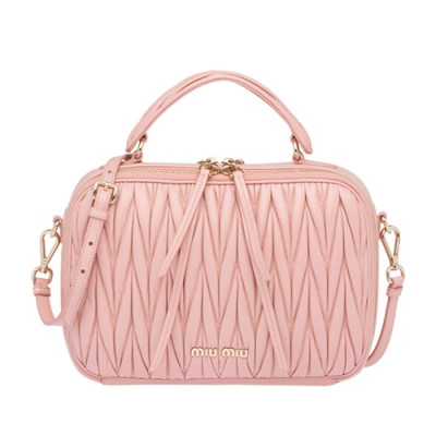 MiuMiu 2019 Matelasse Tote Shoulder Bag,27cm - 미우미우 2019 마틀라세 토트 숄더백,5VT003 ,MIUB0217 , 27cm,핑크