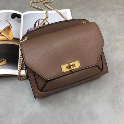 Bally 2019 Suzy Leather Chain Shoulder Cross Bag,20/24cm  - 발리 2019 수지 레더 여성용 체인 숄더 크로스백,BALB0015,20/24cm,브라운