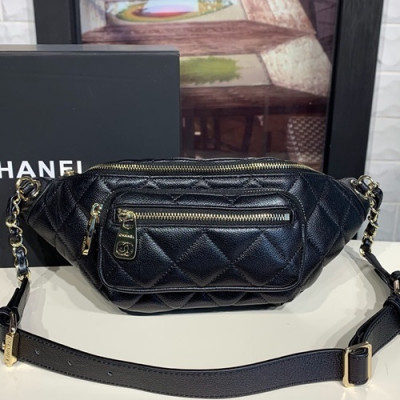 Chanel 2019 Women Leather Belt Bag ,14CM - 샤넬 2019 여성용 레더 벨트백,CHAB0712,14CM,블랙
