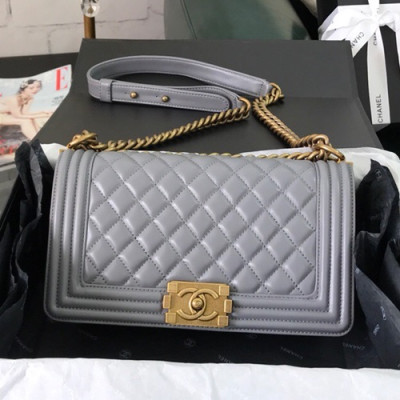 Chanel 2019 Leboy Chain Shoulder Bag,25CM - 샤넬 2019 르보이 체인 숄더백  67086 - CHAB0765,25CM,그레이