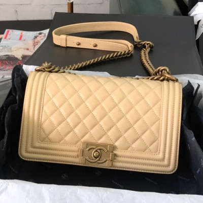 Chanel 2019 Leboy Chain Shoulder Bag,25CM - 샤넬 2019 르보이 체인 숄더백  67086 - CHAB0767,25CM,베이지