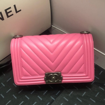 Chanel 2019 Leboy Chain Shoulder Bag,25CM - 샤넬 2019 르보이 체인 숄더백  67086 - CHAB0771,25CM,핑크