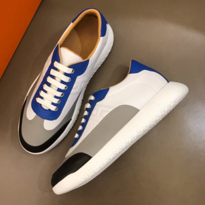 Hermes 2019 Mens Parfunms Business Leather Sneakers - 에르메스 남성 비지니스 레더 스니커즈 Her0289x.Size(240 - 270).블루