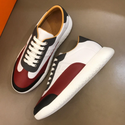 Hermes 2019 Mens Parfunms Business Leather Sneakers - 에르메스 남성 비지니스 레더 스니커즈 Her0290x.Size(240 - 270).레드