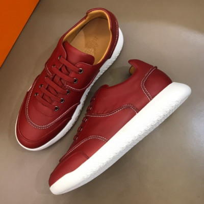 Hermes 2019 Mens Parfunms Business Leather Sneakers - 에르메스 남성 비지니스 레더 스니커즈 Her0293x.Size(240 - 270).레드
