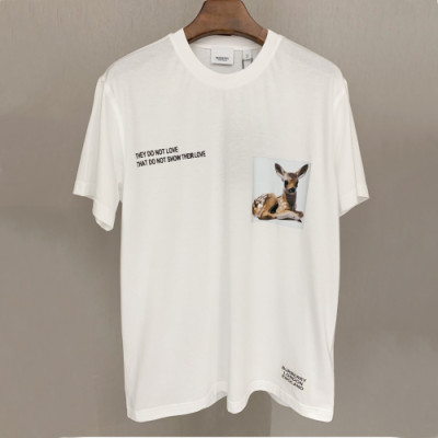 [매장판]Burberry 2019 Mm/Wm Logo Cotton Short Sleeved Tshirt - 버버리 남자 로고 코튼 반팔티 Bur0840x.Size(xs - xl).화이트