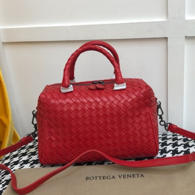 Bottega Veneta 2019 Leather Tote Shoulder Bag,24cm - 보테가 베네타 2019 레더 토트 숄더백, 9179,BVB0253,24cm,레드