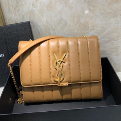 Saint Laurent 2019 Vicky Chain Wallet Shoulder Bag,20.5cm - 입생로랑 2019 비키 체인 월릿 숄더백 554125 , SLB0323,20.5cm,카멜