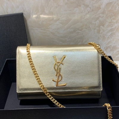 Saint Laurent Women Chain Shoulder Bag,20CM - 입생로랑 여성용 체인 숄더백 464390 , SLB0328,20CM,옐로우골드