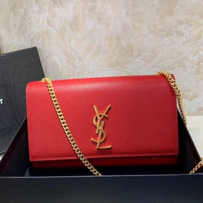 Saint Laurent Women Chain Satchel Shoulder Bag,24CM - 입생로랑 여성용 체인 사첼 숄더백 326076 , SLB0337,24CM,레드