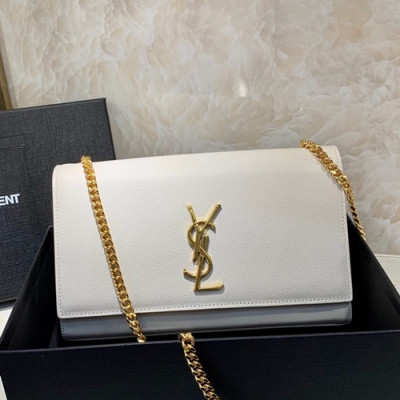 Saint Laurent Women Chain Satchel Shoulder Bag,24CM - 입생로랑 여성용 체인 사첼 숄더백 326076 , SLB0338,24CM,화이트