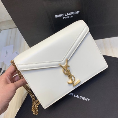 Saint Laurent 2019 Women Cassandra Chain Shoulder Bag,22CM - 입생로랑 2019 여성용 카산드라 체인 숄더백 532750 , SLB0343,22CM,화이트