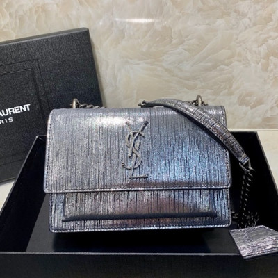 Saint Laurent 2019 Women Monogram Shoulder Bag,19CM - 입생로랑 2019 여성용 모노그램 숄더백 441972 , SLB0348,19CM,다크실버