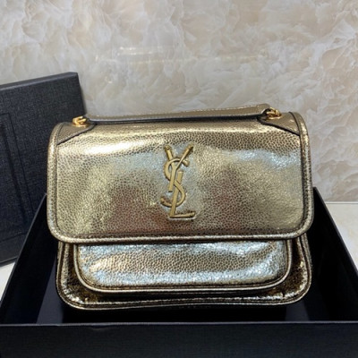 Saint Laurent 2019 Women Niki Medium Chain Shoulder Bag,28CM - 입생로랑 2019 여성용 니키 미듐 체인 숄더백 498894 , SLB0352,28CM,옐로우골드