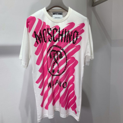 Moschino 2019 Mm/Wm Crew -neck Cotton Short Sleeved Tshirt - 모스키노 남자 크루넥 고튼 반팔티 Mos0018x.Size(2xs - m).화이트