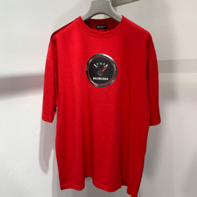 Balenciaga 2019 Mm/Wm Oversize Logo Short Sleeved Tshirt - 발렌시아가 남자 오버사이즈 로고 반팔티 Bal0236x.Size(xs - l).레드