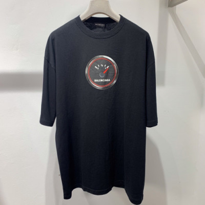 Balenciaga 2019 Mm/Wm Oversize Logo Short Sleeved Tshirt - 발렌시아가 남자 오버사이즈 로고 반팔티 Bal0238x.Size(xs - l).블랙