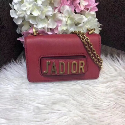 Dior 2019 J'adior Leather Mini Chain Shoulder Bag ,18CM - 디올 2019 자디올 레더 여성용 미니 체인 숄더백,DIOB0249,18CM,레드