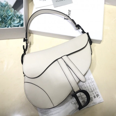 Dior 2019 Leather Saddle Shoulder Bag ,17/25.5CM - 디올 2019 레더 새들 숄더백,DIOB0260,17/25.5CM,화이트