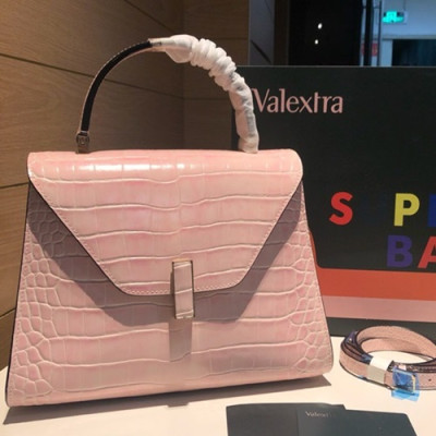 Valextra 2019 Leather Tote Shoulder Bag,26CM - 발렉스트라 2019 레더 토트 숄더백,VALB0007,26CM,핑크