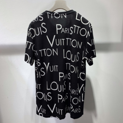 Louis vuitton 2019 Mens Logo Crew-neck Short Sleeved Tshirt - 루이비통 남성 로고 크루넥 반팔티 Lou01144x.Size(m - 3xl).블랙