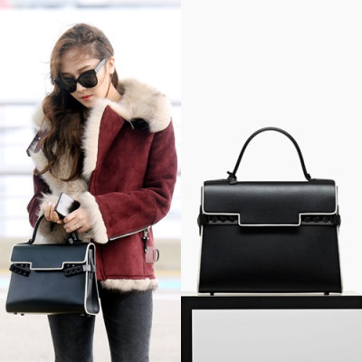 Delvaux 2019 Tempete Leather Tote Shoulder Bag,28CM - 델보 2019 톰페트 레더 토트 숄더백,DVB0298.28CM,블랙 - 제시카