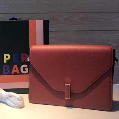 Valextra 2019 Epsom Leather Shoulder Bag,26CM - 발렉스트라 2019 엡송 레더 숄더백,VALB0083,26CM,레드브라운