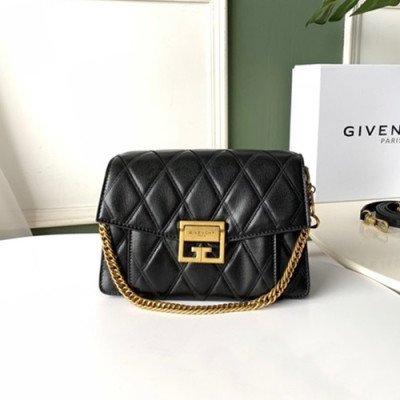 Givenchy 2019 GV3 Leather Medium Chain Shoulder Bag,21.5CM - 지방시 2019 GV3 레더 미듐 체인 숄더백,GVB0058,21.5CM,블랙