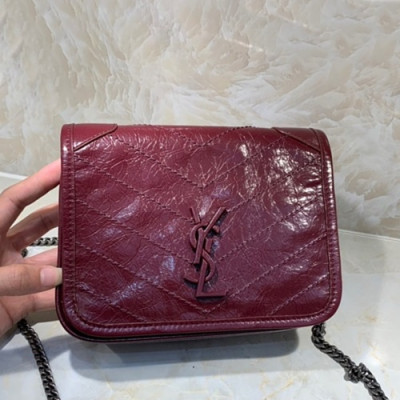 Saint Laurent 2019 Women Niki Mini Chain Shoulder Bag,19CM - 입생로랑 2019 여성용 니키 미니 체인 숄더백 583103 , SLB0376,19CM,레드