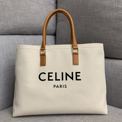 Celine 2019 Horizontal Cabas Canvas Tote Bag,44CM - 셀린느 2019  호리즌탈 카바스 캔버스 토트백 ,190062,44CM,연베이지