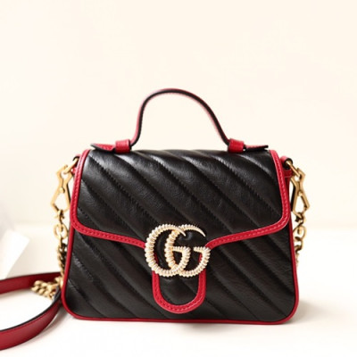 Gucci GG Marmont Women Tote Shoulder Bag,21CM - 구찌 GG 마몬트 여성용 토트 숄더백 583571,GUB0668,21CM,블랙