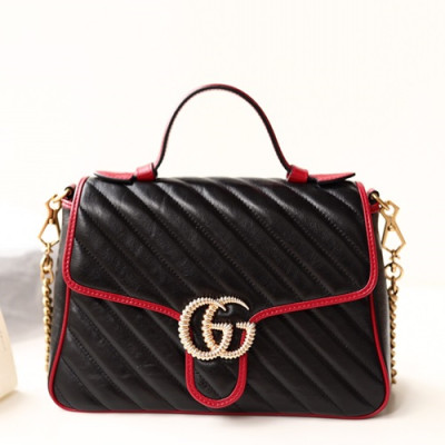 Gucci GG Marmont Women Tote Shoulder Bag,27CM - 구찌 GG 마몬트 여성용 토트 숄더백 498110, GUB0669,27CM,블랙