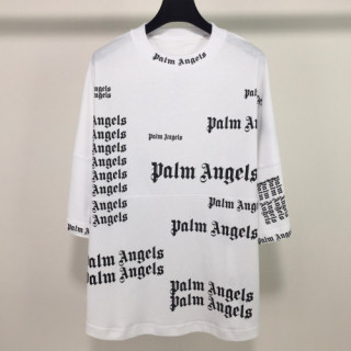 Palm Angels 2019 Mens Neck Logo Cotton Short Sleeved Tshirt - 팜 엔젤스 남성 넥로고 코튼 반팔티 Palm002x.Size(s - l).화이트