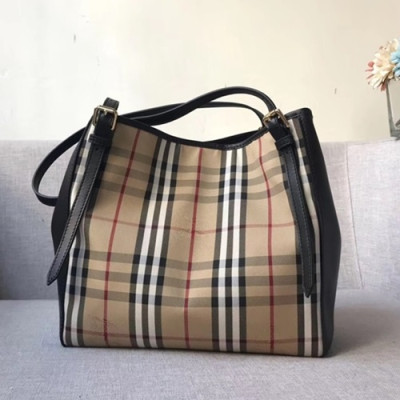 Burberry 2019 Tote Shoulder Shopper Bag, 26cm - 버버리 2019 토트 숄더 쇼퍼백,BURB0307,26cm,블랙+베이지