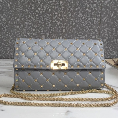 Valentino 2019 Rockstud Chain Shoulder Bag,23.5CM - 발렌티노 2019 락스터드 여성용 체인 숄더백 ,0137 - VTB0603,23.5CM,그레이