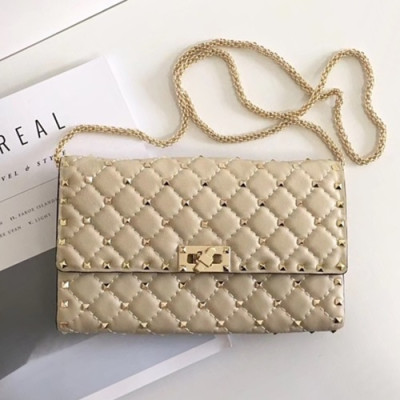 Valentino 2019 Rockstud Chain Shoulder Bag,23.5CM - 발렌티노 2019 락스터드 여성용 체인 숄더백 ,0137 - VTB0608,23.5CM,베이지