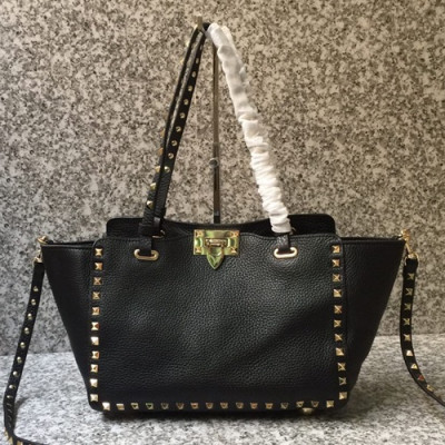 Valentino 2019 Leather Tote Shoulder Shopper Bag,26/33CM - 발렌티노 2019 레더 토트 숄더 쇼퍼백,VTB0671,26/33CM,블랙