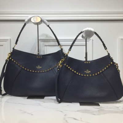 Valentino 2019 Garavani Twinkle Studs Leather Tote Shoulder Shopper Bag,35/42CM - 발렌티노 2019 가라바니 튕클 스터드 레더 토트 숄더 쇼퍼백,VTB0686,35/42CM,네이비