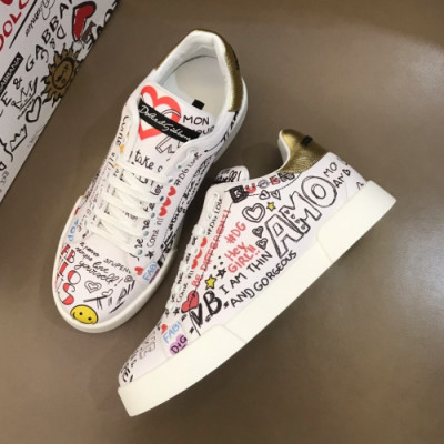 [커스텀급]Dolce&Gabbana 2019 Mens Graffity Leather Sneakers - 돌체앤가바나 2019 남성 그래피티 레더 스니커즈 Dol0219x.Size(240 - 275)