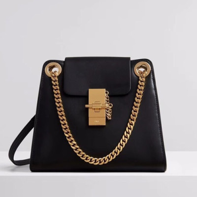 Chole 2019 Annie Leather Shoulder Bag, 22cm -  끌로에 2019 애니 레더 숄더백,CLB0117,22cm,블랙