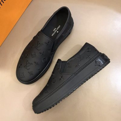 Louis Vuitton 2019 Mm/Wm Initial Logo Leather Slip-on - 루이비통 남자 이니셜 로고 레더 슬립온 Lou01155x.Size(225 - 275).블랙