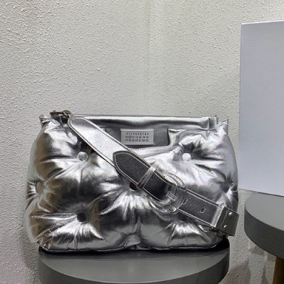 Maison Margiela 2019 Glam Slam Leather Large Shoulder Bag / Clutch Bag,42cm - 메종 마르지엘라 2019 글램 슬램 레더 라지 숄더백 / 클러치백,MMB0022,42cm,실버