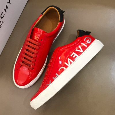 Givenchy 2019 Mens Logo Leather Sneakers - 지방시 남성 로고 레더 스니커즈 Giv04x.Size(240 - 270).레드