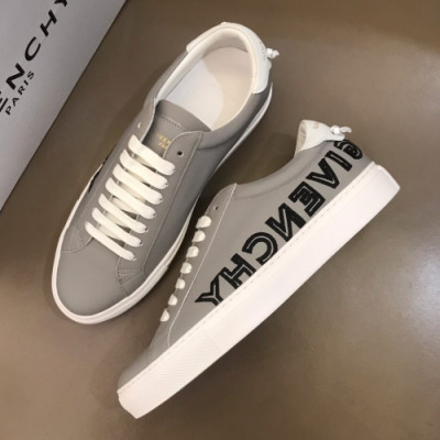 Givenchy 2019 Mens Logo Leather Sneakers - 지방시 남성 로고 레더 스니커즈 Giv05x.Size(240 - 270).그레이