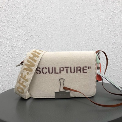 Off White 2019 Vintage Canvas Shoulder Bag,18cm - 오프화이트 2019 빈티지 캔버스 숄더백 5511-OFFB0013,18cm,화이트