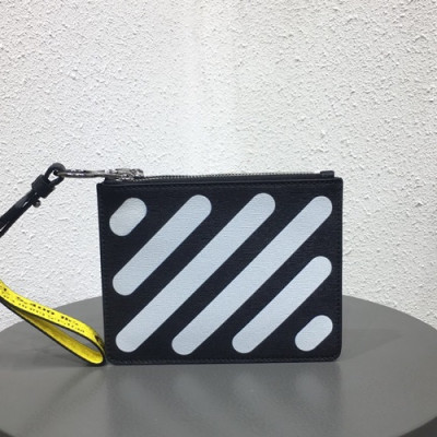 Off White 2019 Leather Mini Clutch Bag,18.5cm - 오프화이트 2019 레더 남여공용 미니 클러치백 OFFB0016,18.5cm,블랙